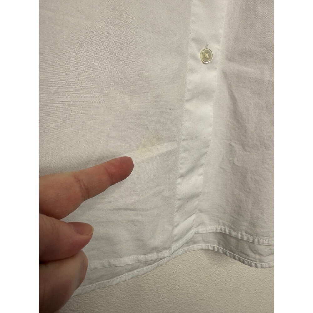 Madewell XL Oversized Button-Up Shirt White Cotton Oxford Long Sleeve Pocket NWT - Picture 8 of 14